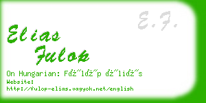 elias fulop business card